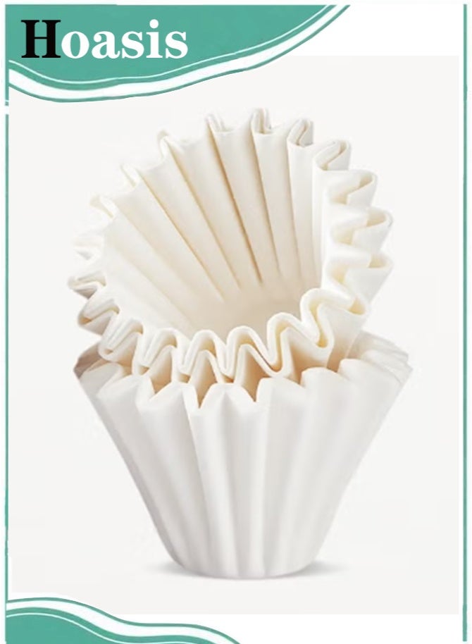 Hoasis 1-2 Cups of Coffee Filters, 50 Pieces of Hand Brewed Coffee Filters, Coffee Filter Basket Wavy Coffee Filter for Drip Coffee Makers No.155 - Image 1